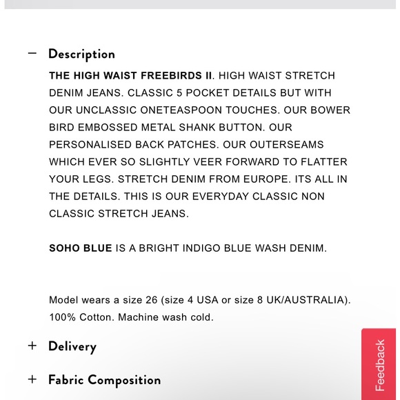 NEW! One teaspoon high waist soho blue freebirds - Picture 2 of 9